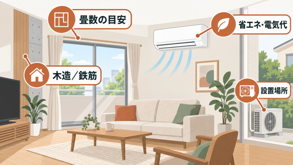 エアコンの選び方｜畳数の目安・省エネ・電気代